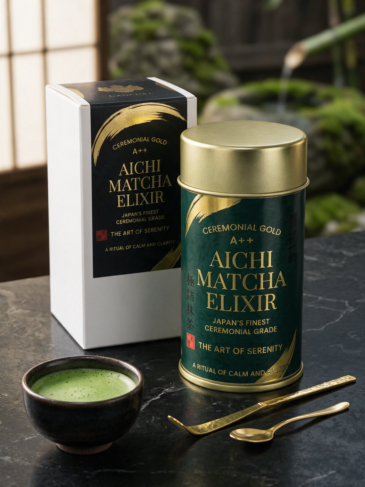 Aichi Matcha Elixir served in a ceremonial bowl